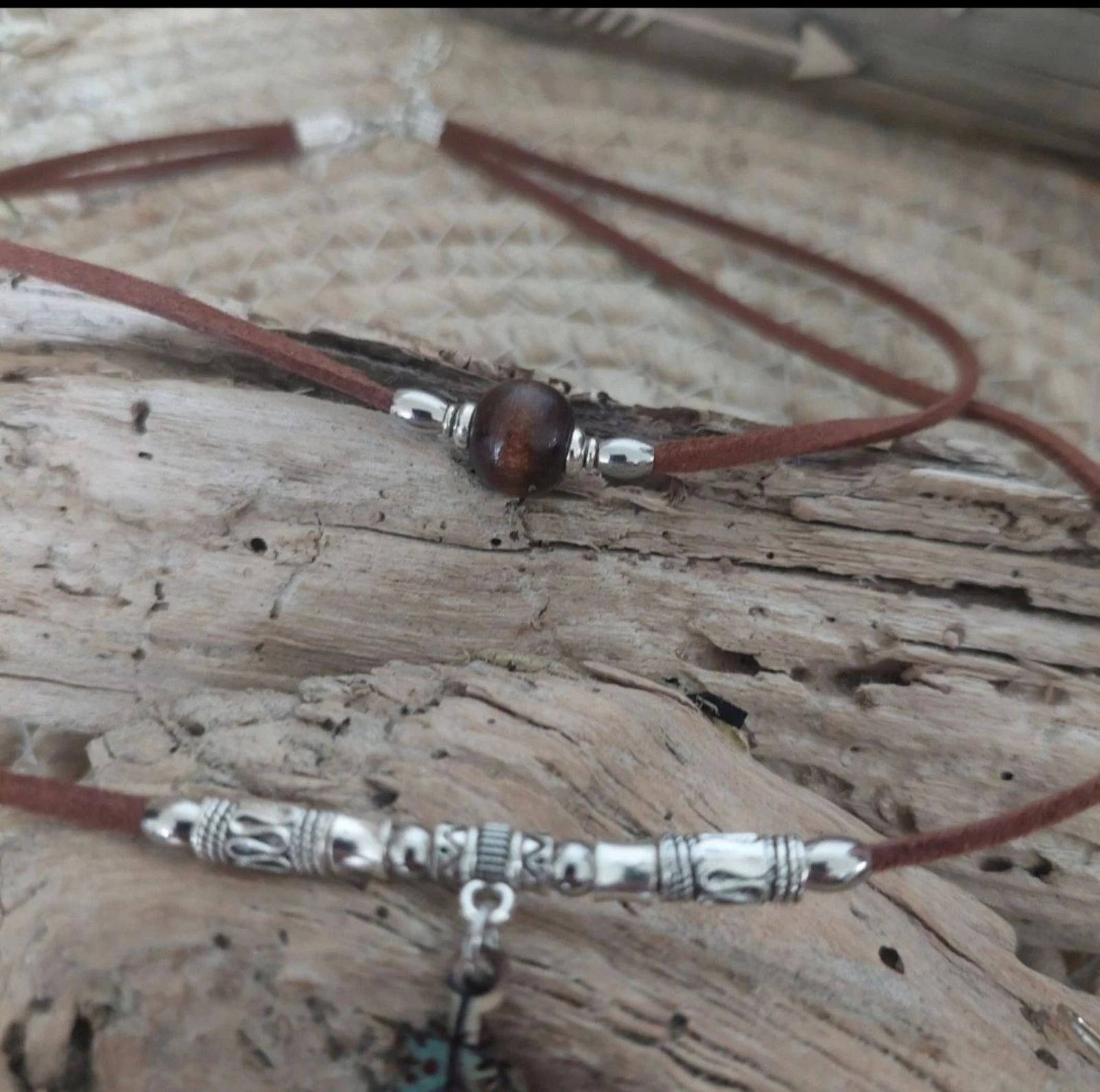 Conjunto boêmio de dois andares, pena de madeira multicolorida, chocolate – photo 6